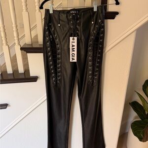 I.AM.GIA Black Lace-Up Flare Jeans